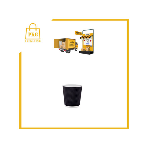 كاسة ورق 4 اونص مموجة اسود شد 1000