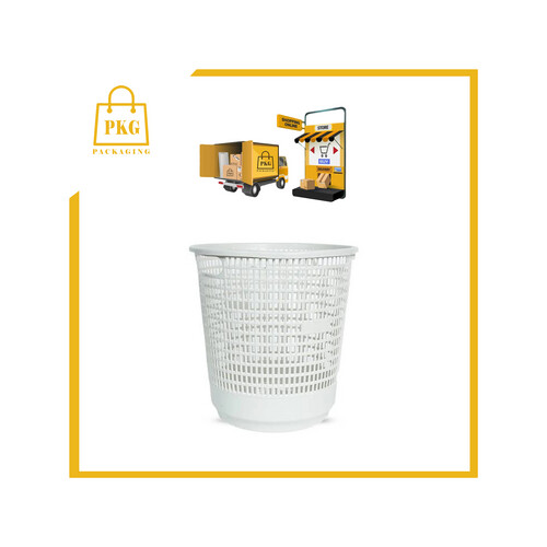 سلة نفايات بلاستك  10 جالون ابيض