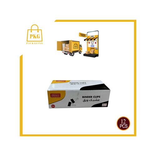 مشبك ورق دبل كليب اسود 32mm