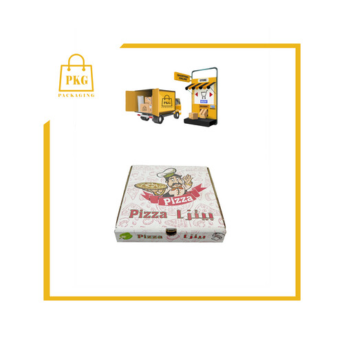 علب بيتزا كرتون كرفت مطبوعة 24×24×4سم حبة اقل كمية 5000
