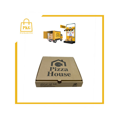 علب بيتزا كرتون كرفت مطبوعة 30×30×4سم حبة اقل كمية 5000