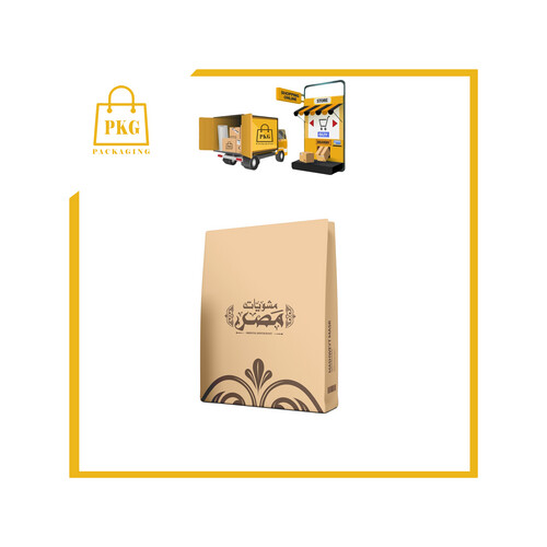 كيس ورق مطبوع بدون يد مع القاعدة 18او 16 او14 سم 50 كرتون