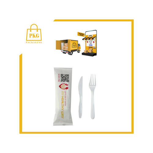 شوكة وسكين بلاستك غلاف مطبوع 500