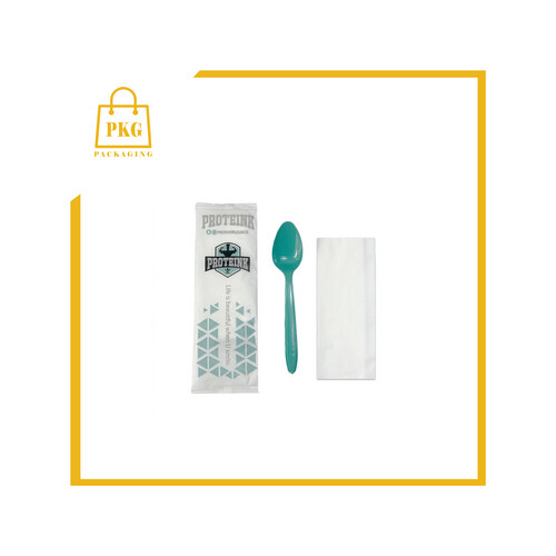 ملعقة بلاستك و منديل بغلاف مطبوع شد 1000