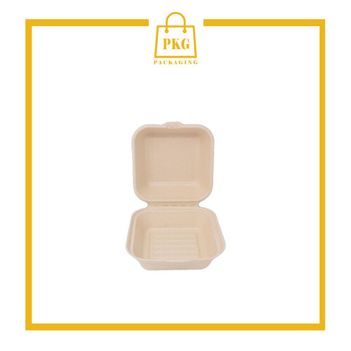 علبة برجر قصب سكر مع غطاء متصل 450مل شد 500