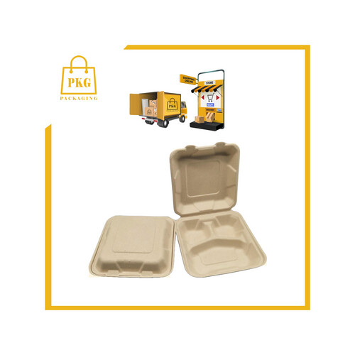 علبة وجبات قصب سكر مقسم 3 غطاء متصل شد 200