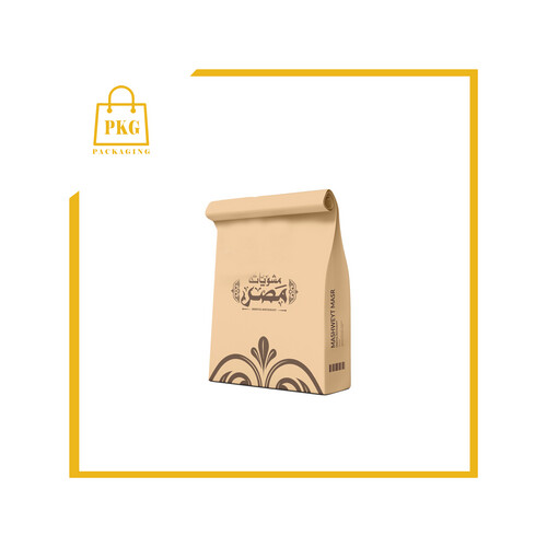 كيس ورق مطبوع بدون يد مع القاعدة 18او 16 او14 سم 50 كرتون