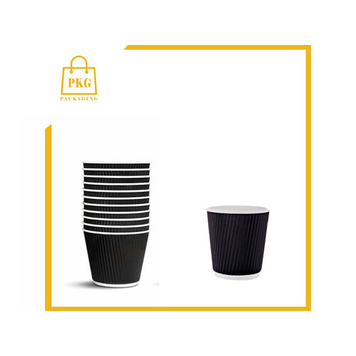 كاسة ورق 8اونص دبل مموجة اسود شد 500