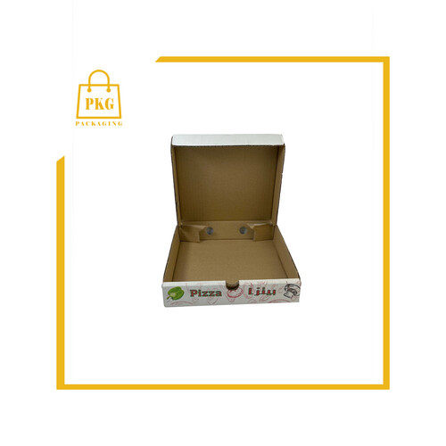 علب بيتزا كرتون كرفت مطبوعة 24×24×4سم حبة اقل كمية 5000