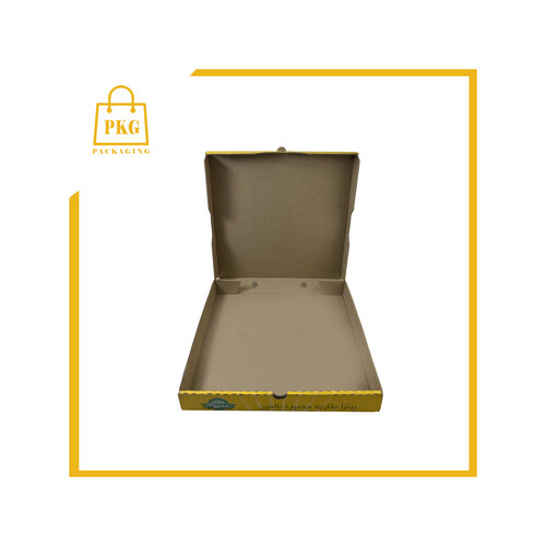 علب بيتزا كرتون كرفت مطبوعة 33×33×4سم حبة اقل كمية 5000