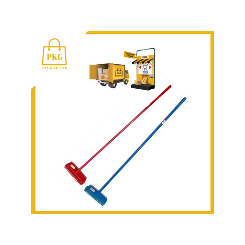 مكنسة ناعمة دفع مع العصا احمر ازرق