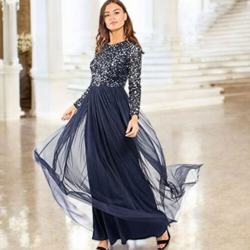 Navy Blue Long Dress