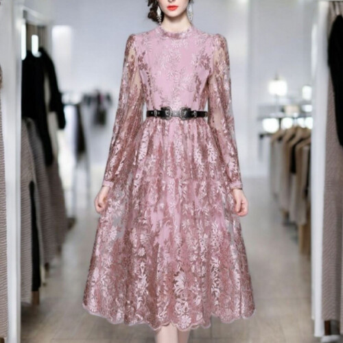 S03025-Pink Lace Dress