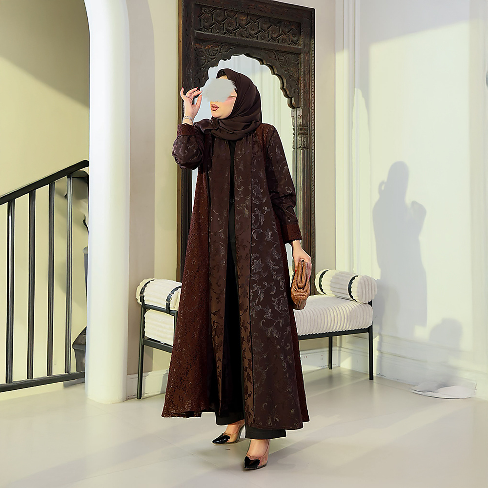 Jacquard & Lace Abaya