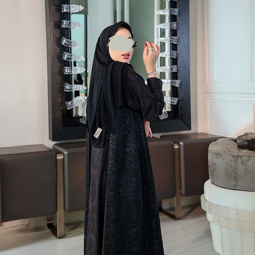 Jacquard & Lace Abaya
