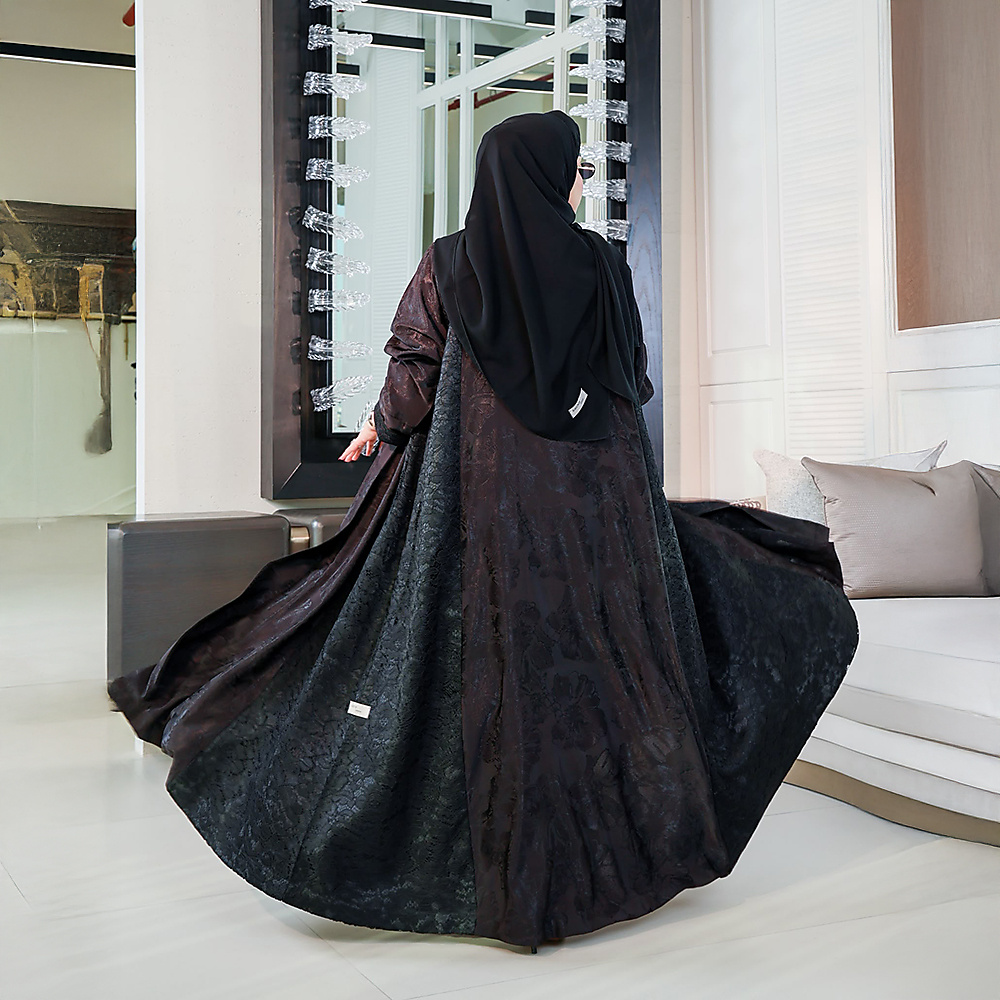 Jacquard & Lace Abaya