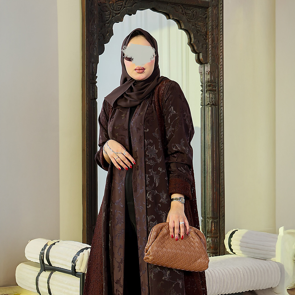 Jacquard & Lace Abaya