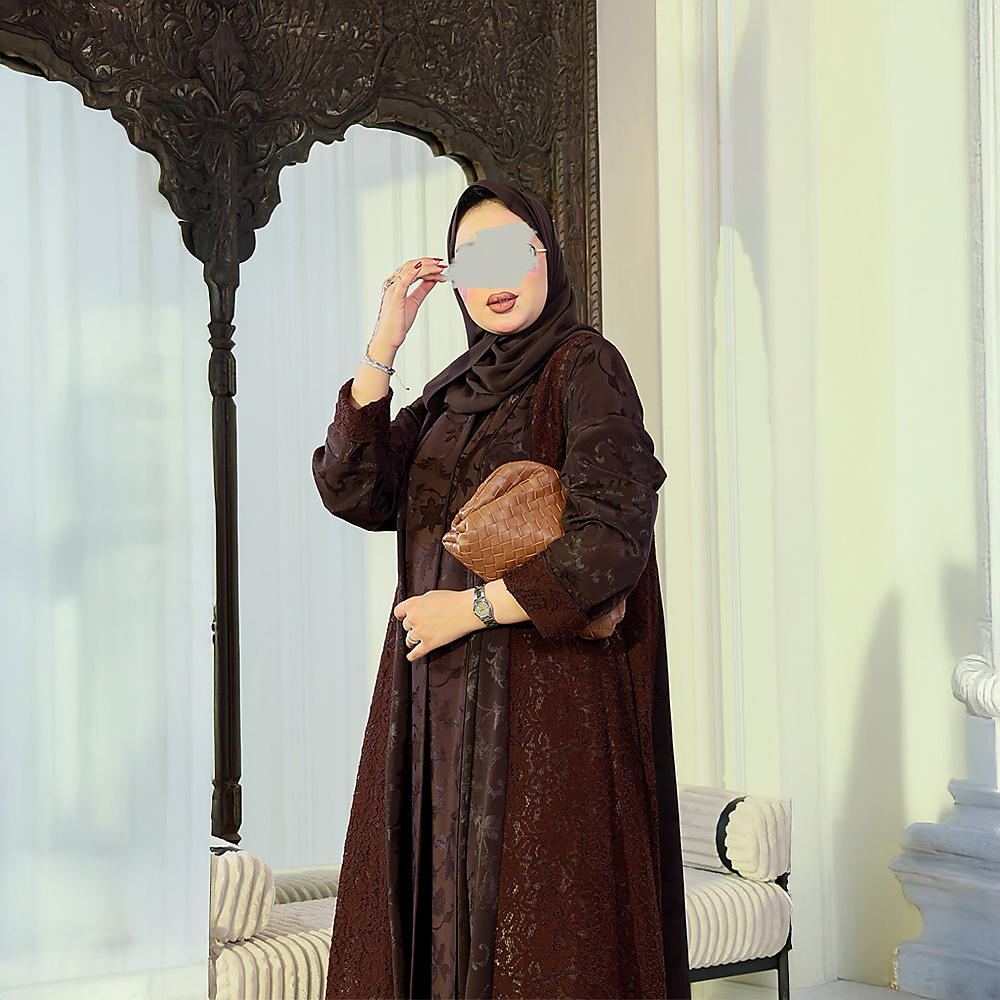 Jacquard & Lace Abaya