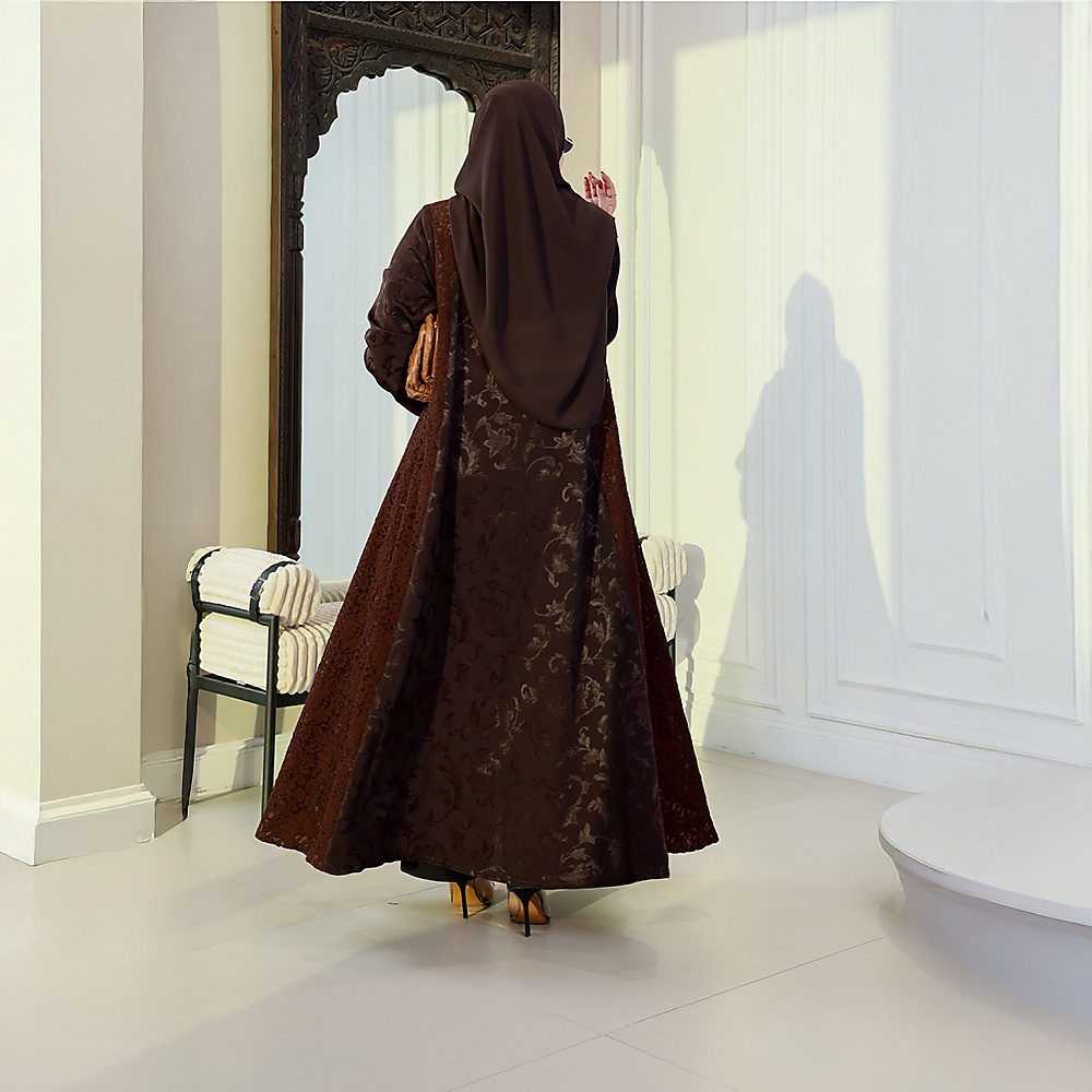 Jacquard & Lace Abaya