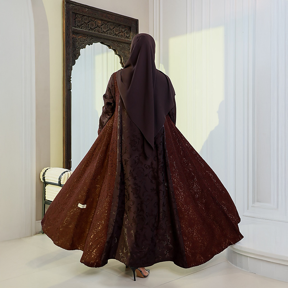 Jacquard & Lace Abaya