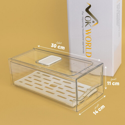 Fridge drawer box with drain plate- S