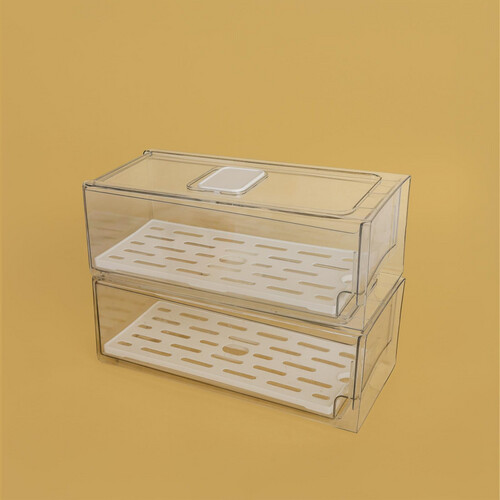 Fridge drawer box with drain plate- S