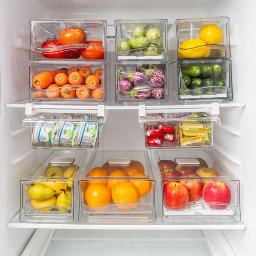 Fridge drawer box with drain plate-L