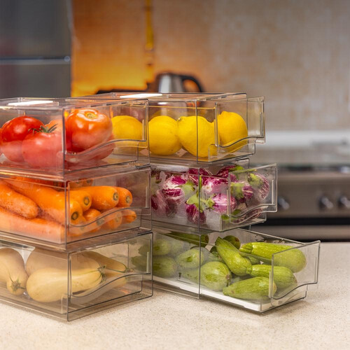 Fridge drawer box with drain plate-L