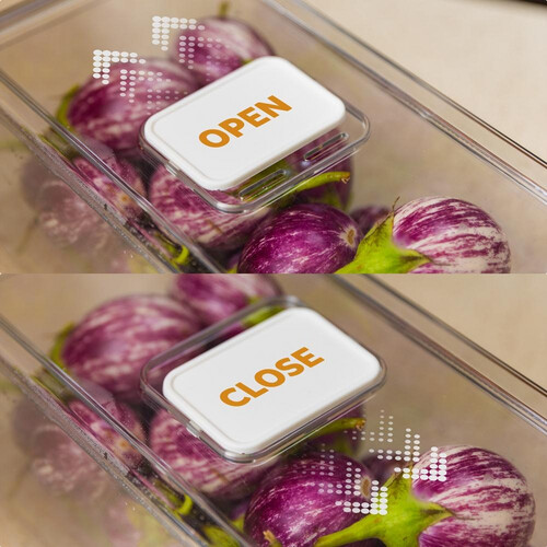 Fridge drawer box with drain plate-L