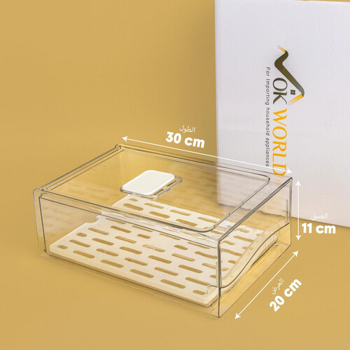 Fridge drawer box with drain plate-L