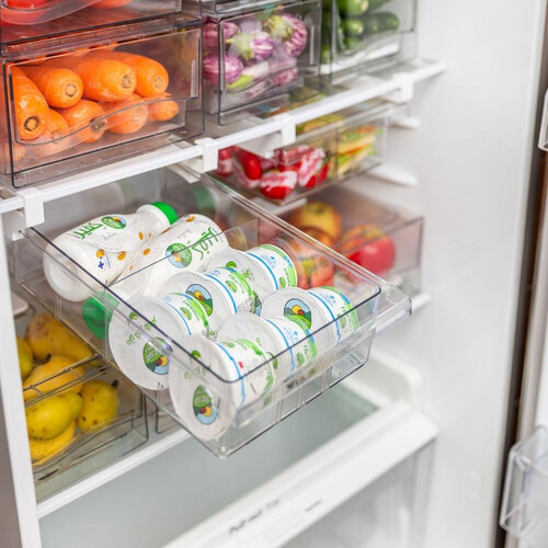 Refrigerator Drawer Type Organizer Box with 2-4 Dividers