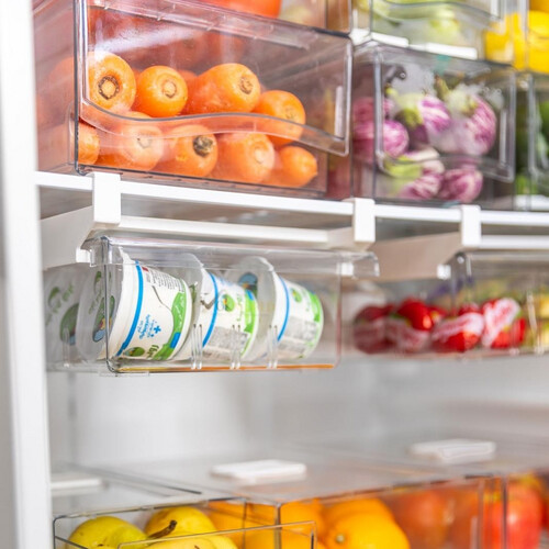 Refrigerator Drawer Type Organizer Box with 2-4 Dividers