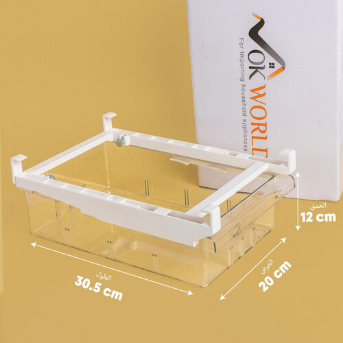 Refrigerator Drawer Type Organizer Box with 2-4 Dividers