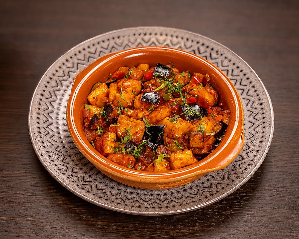 Halloumi and  Eggplant Hamsa