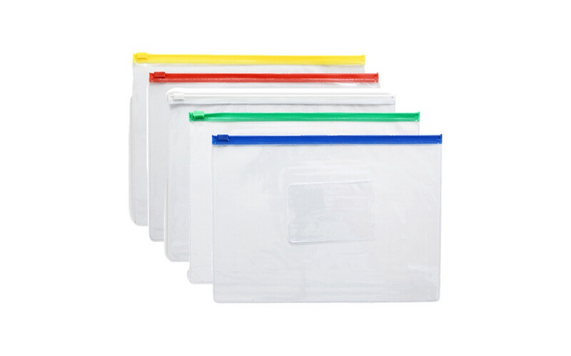 A4 Plastic Zipped File Folder - A4 Size - 5 Files