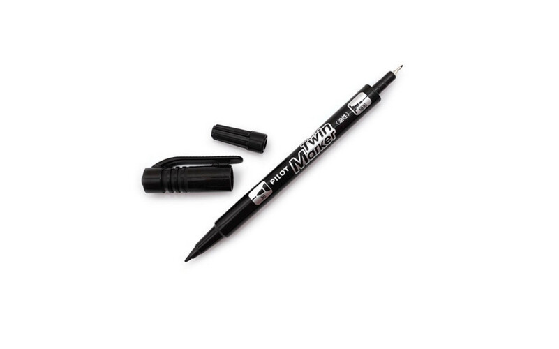 Pilot - Twin Marker - Fine Tip + Extra Fine Tip - Black