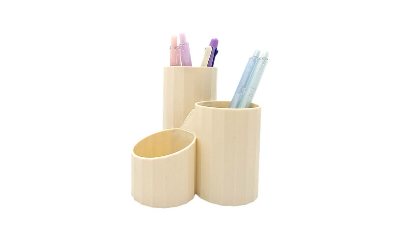 Pen Holder - Beige - 3 Circles