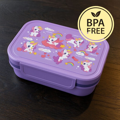 Lunch Box  - 2 Layers - 6 Compartments - Cute Cat