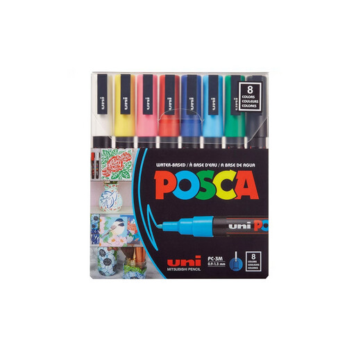 Posca markers - 0.9 to 1.3 mm - 8 colors