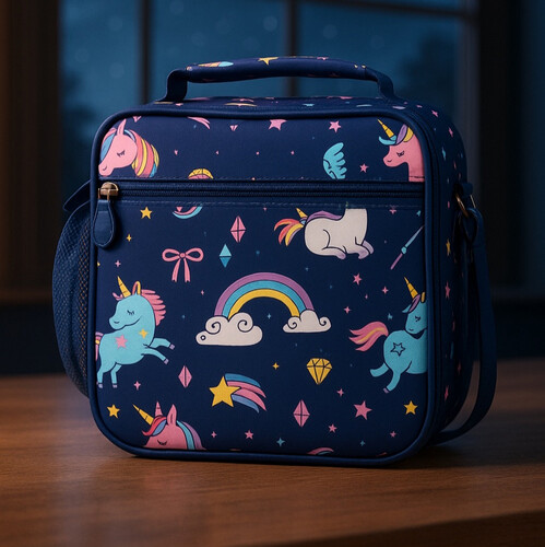 Lunch Bag - Unicorn - Navy Blue
