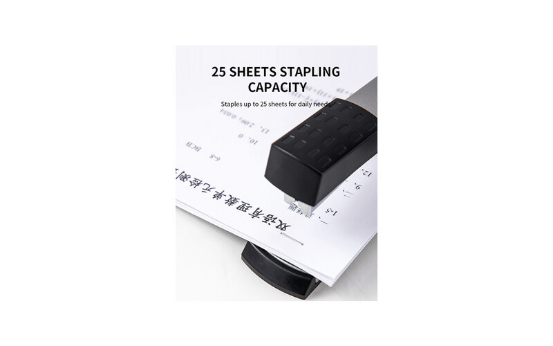 Deli - Long Reach Stapler Book - 25 Sheet Capacity - Black