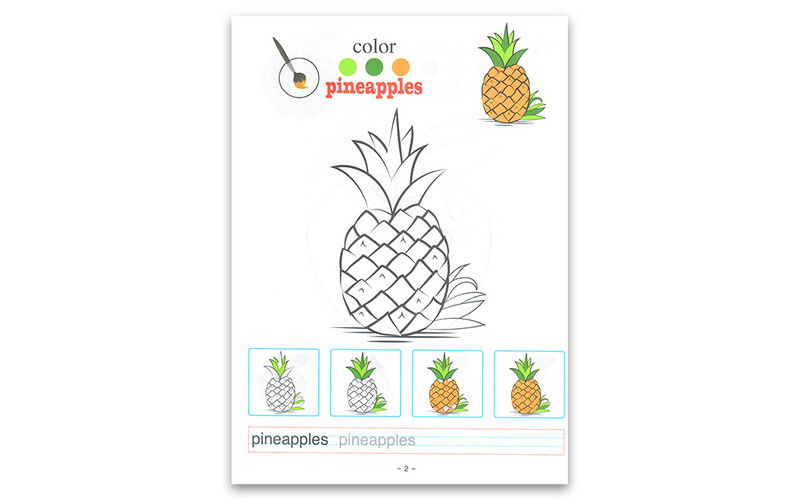 Fruits Theme Coloring Book - Coloring ,Drawing And Writing