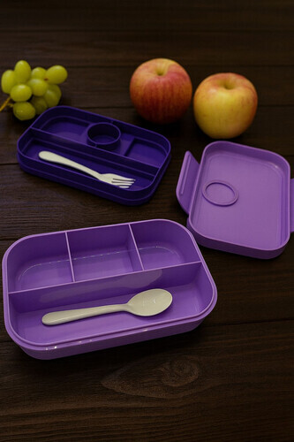 Lunch Box  - 2 Layers - 6 Compartments - Cute Cat