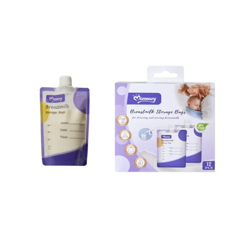 Momeasy 180ml * 12 pieces BPA Free Breast Milk Storage Bags With Connectors