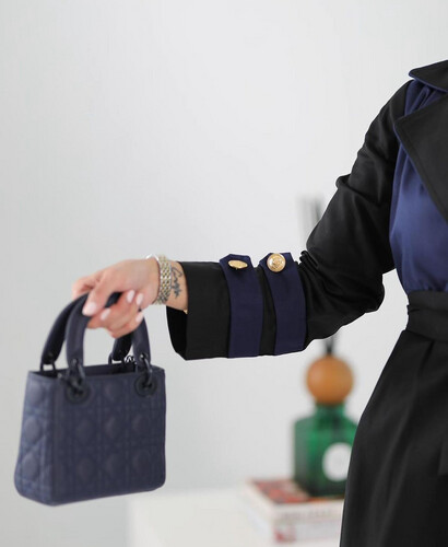 blue and black dress