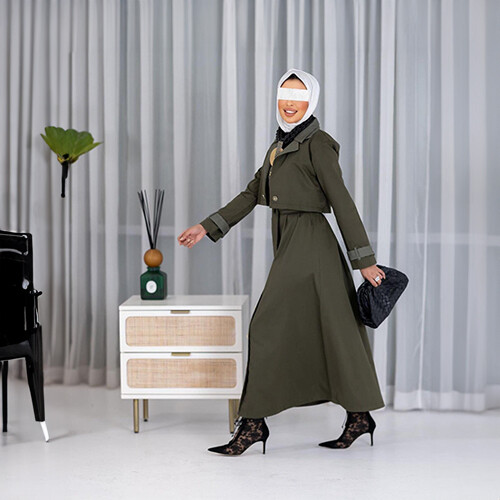 Crop jacket with dress