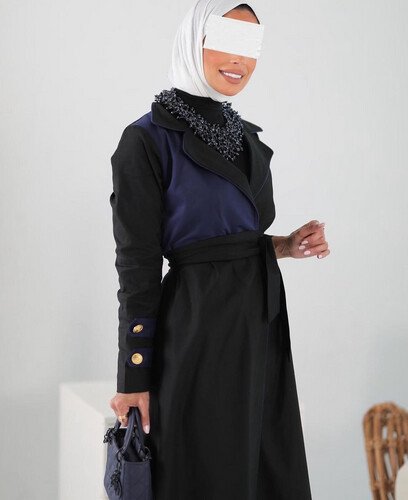 blue and black dress