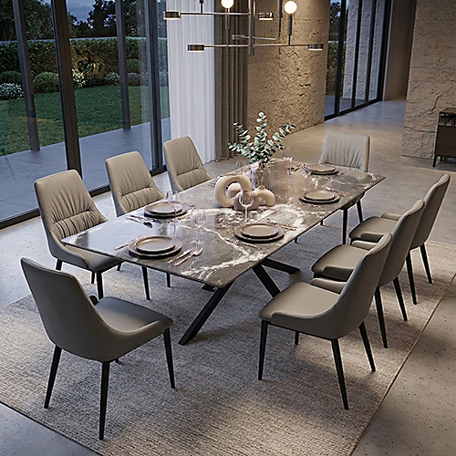 طاولة طعام 100*200 1185012 مع 8 كراسي 225-017