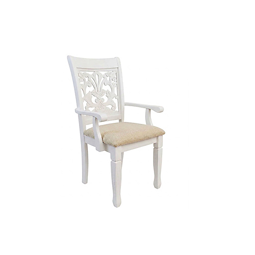 كرسي طاولة طعام ماليزي بسنادة WHITE RH 8042 CA