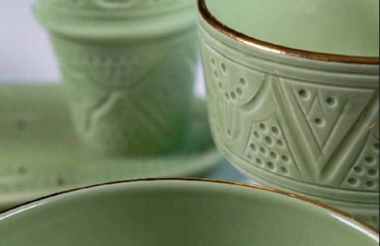 GREEN MOROCCAN POTS SET